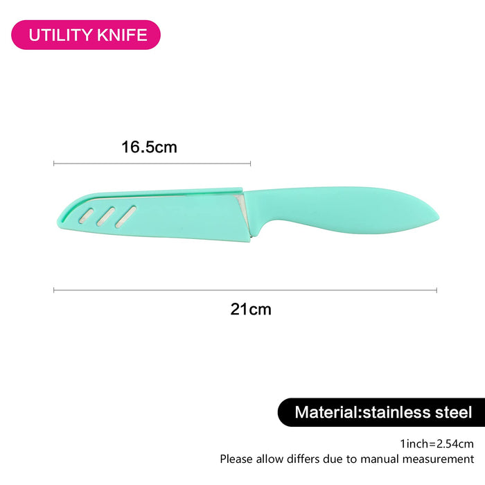 Utility Knife with Sheath 10cm Kitchen Knife Mint Green