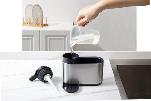 Kitchen Sink Caddy Organizer with Built-in Soap Dispenser