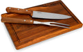 3-Piece BBQ Set Grill Tool, Stainless Steel Acacia Cutting Board, 8'' Chef Knife, Carving Meat Fork