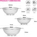 Strainer Sets with Resting Base - 20cm, 22cm, 26cm - Stainless Steel Colander Strainer with Handle