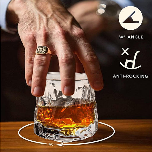 2-Piece  Spinning Whiskey Glasses 180ml Glass