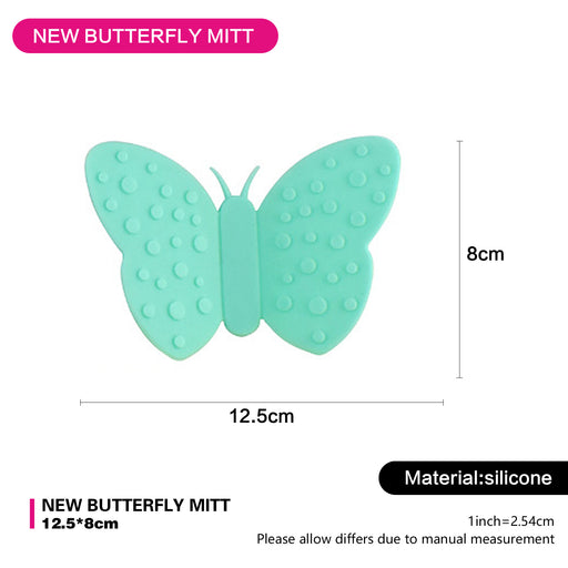 Butterfly Shaped Pot Holder with Magnet (Silicone) Light Blue