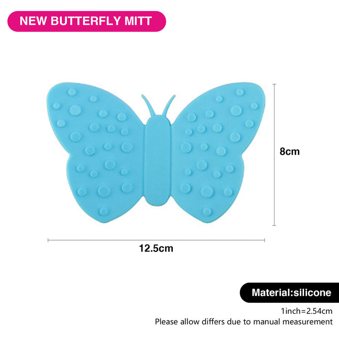 Butterfly Shaped Pot Holder with Magnet (Silicone) Blue