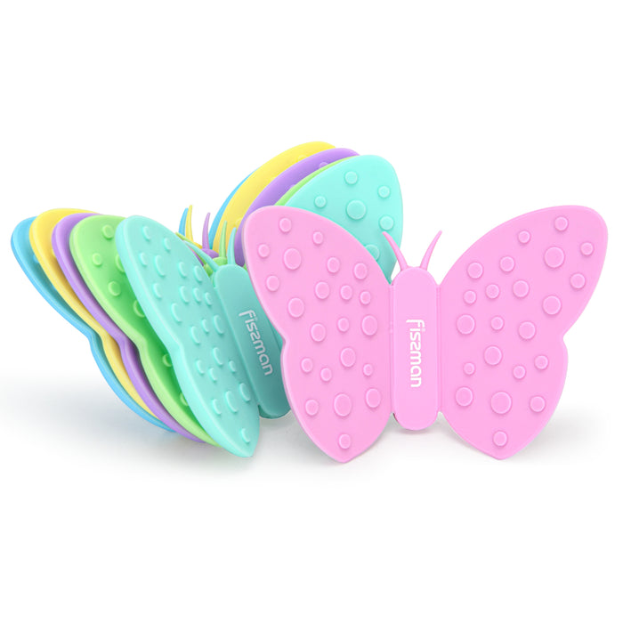 Butterfly Shaped Pot Holder with Magnet (Silicone) Pink