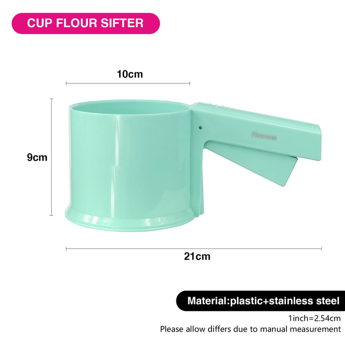 Flour Sifting Mug with Stainless Steel Mesh 21cm – Mint Green