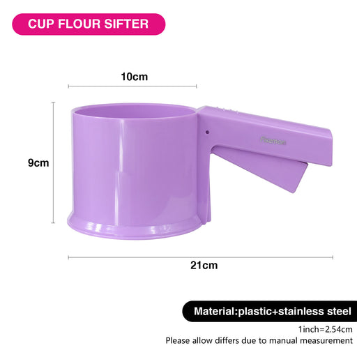 Flour Sifting Mug with Stainless Steel Mesh 21cm “ Purple