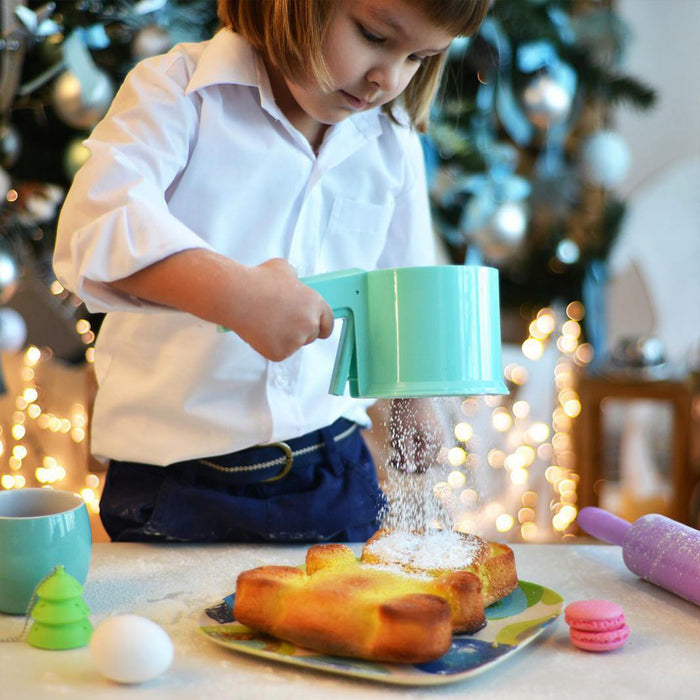 Flour Sifting Mug with Stainless Steel Mesh 21cm – Mint Green