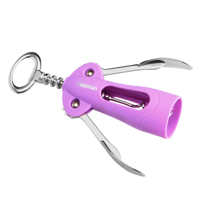 Wine Corkscrew 17cm, Purple - Wine Opener