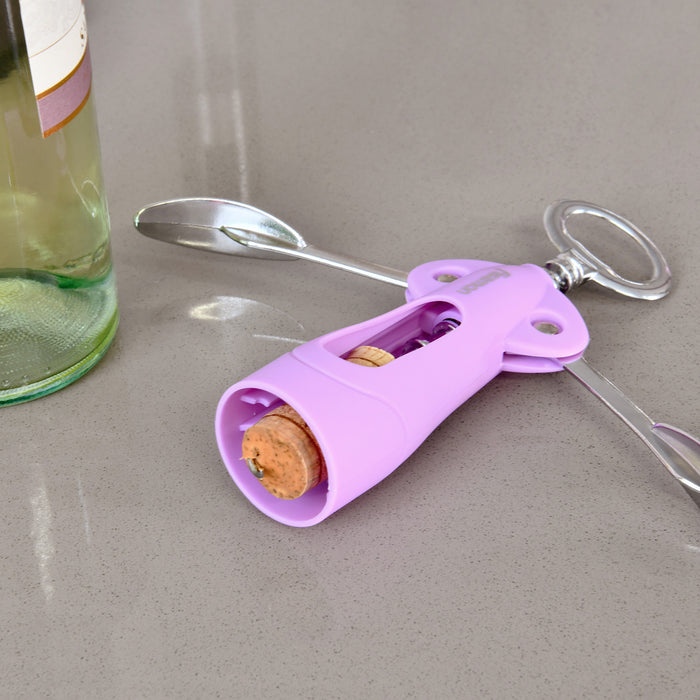 Wine Corkscrew 17cm, Purple - Wine Opener