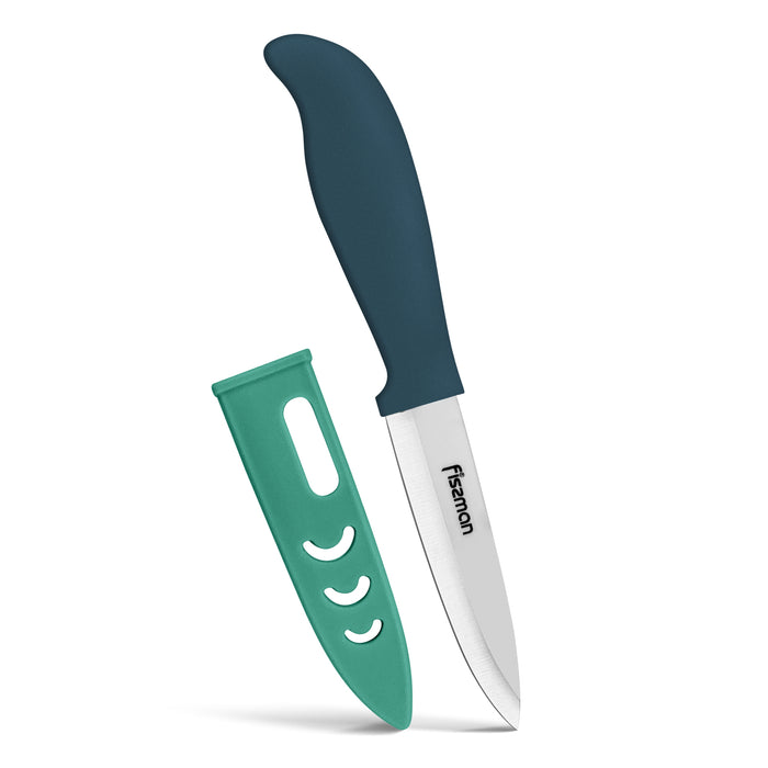 4" Ceramic Paring Knife with Sheath, White Blade Peeling Knife | Ultra-Sharp Paring Knife for Meat, Fruits, Vegetables (Mint)