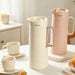Vacuum Insulated Jug 1000mL, Insulated Flask, Modern Dallah, Plastic Body Case With  Glass Liner WHITE