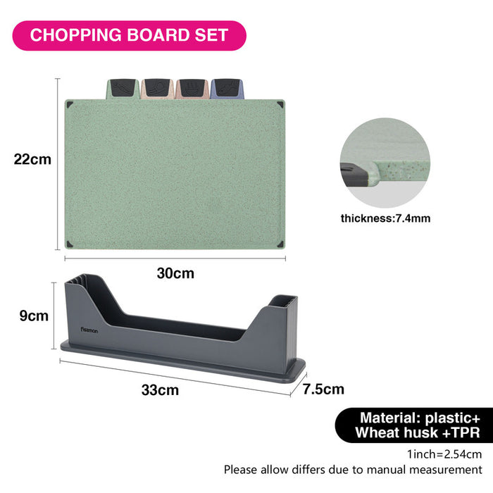 Fissman 4-Piece Cutting Board Set 30cm – Color-Coded with Unique Icons