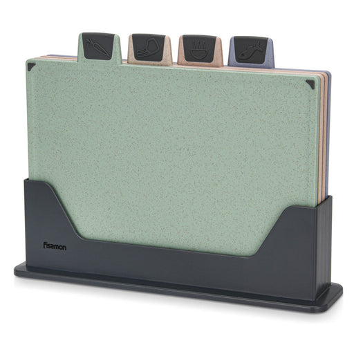 Fissman 4-Piece Cutting Board Set 30cm – Color-Coded with Unique Icons