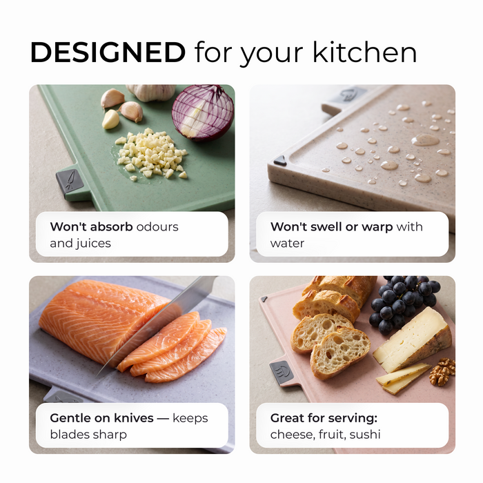 Fissman 4-Piece Cutting Board Set 30cm – Color-Coded with Unique Icons