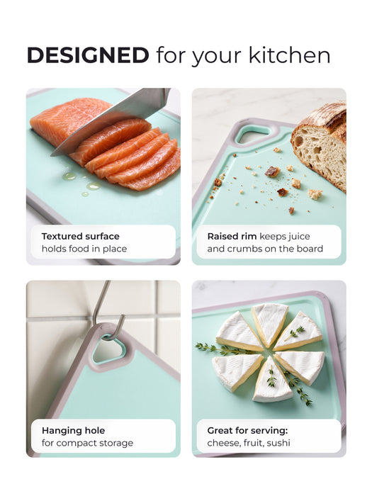 Cutting Board 29cm (Plastic + TPR) with Juice Groove