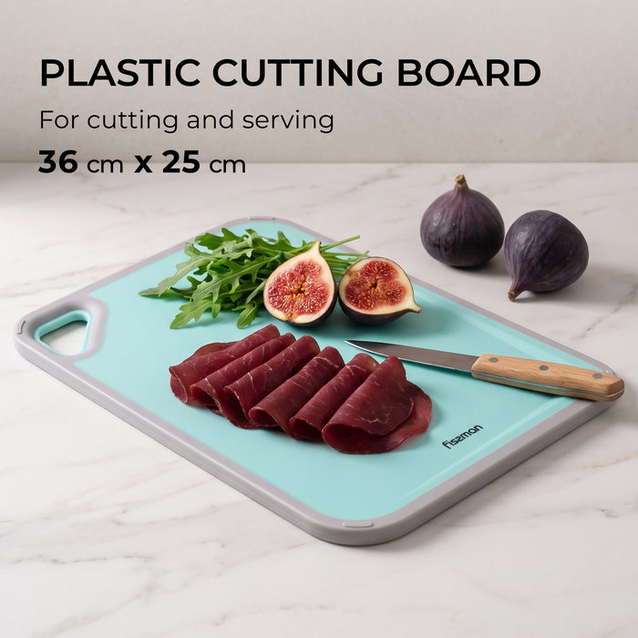 Cutting Board 29cm (Plastic + TPR) with Juice Groove