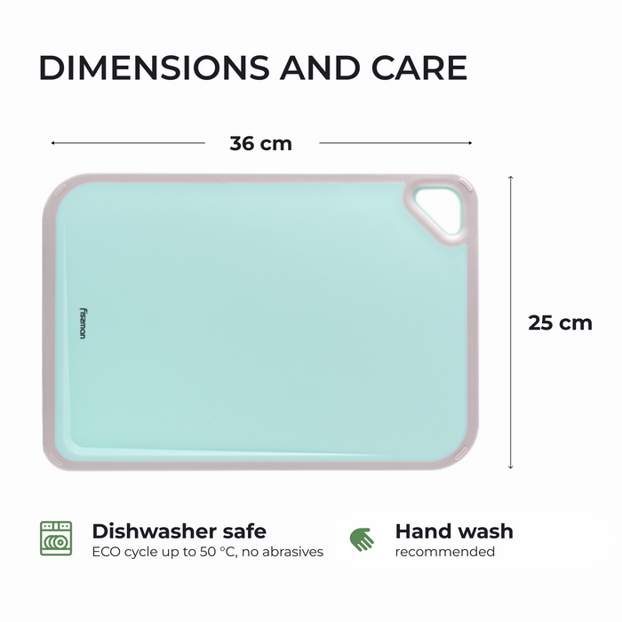 Cutting Board 36cm (Plastic + TPR) with Juice Groove