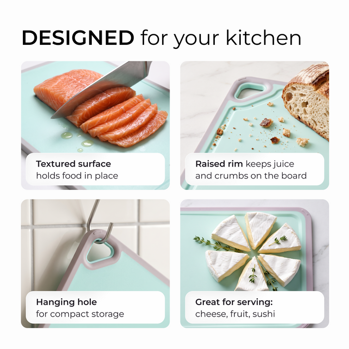 Cutting Board 29cm (Plastic + TPR) with Juice Groove