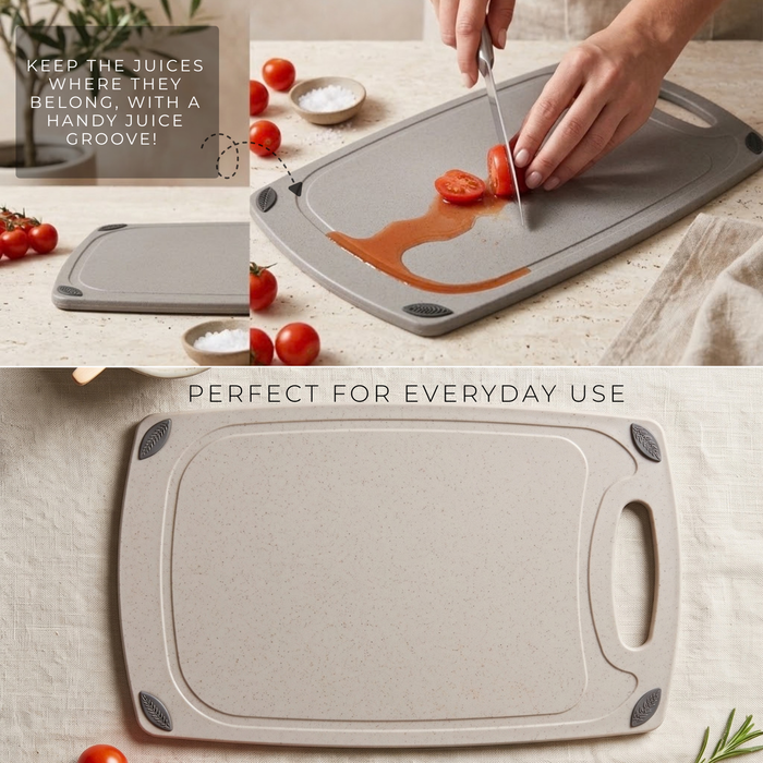 Cutting Board 40cm with Juice Groove And Non Slip Bottom Ultra Thin Plastic