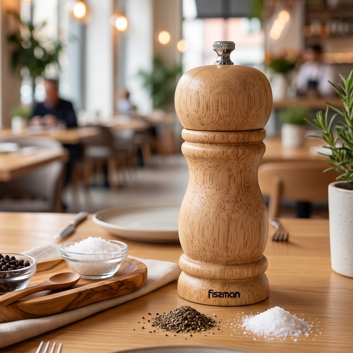 Manual Salt and Pepper Grinder 11cm, Light Brown Ceramic Mill, Adjustable Spice Grinder for Peppercorns, Salt, and Dry Spices