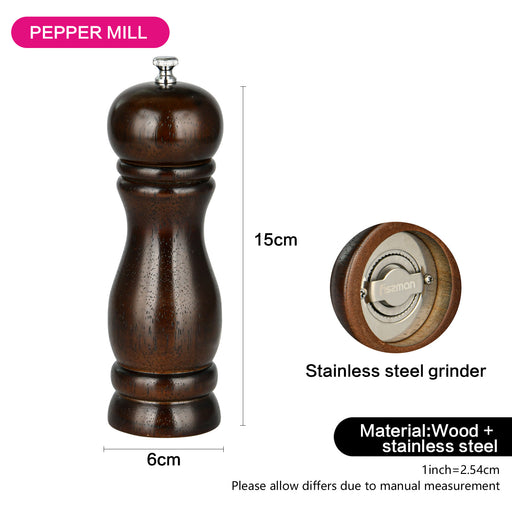 Salt And Pepper Mill 16.5x5cm (Wooden Style)