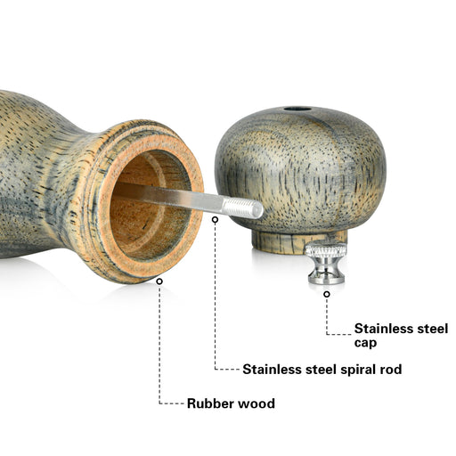 Wooden Pepper Mil Rook Design 11cm with Zinc Alloy Grinding Mechanism