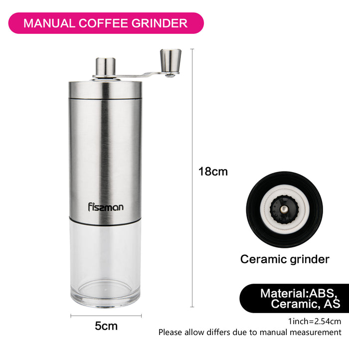 Manual Coffee Grinder 18cm (Stainless Steel Shell With Ceramic Grinder)