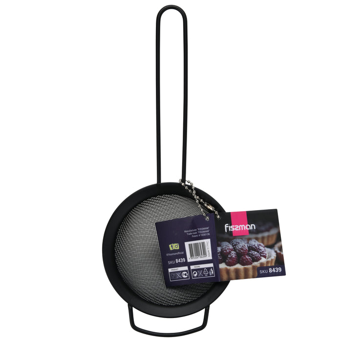 Strainer 10.5cm With Handle Steel Black