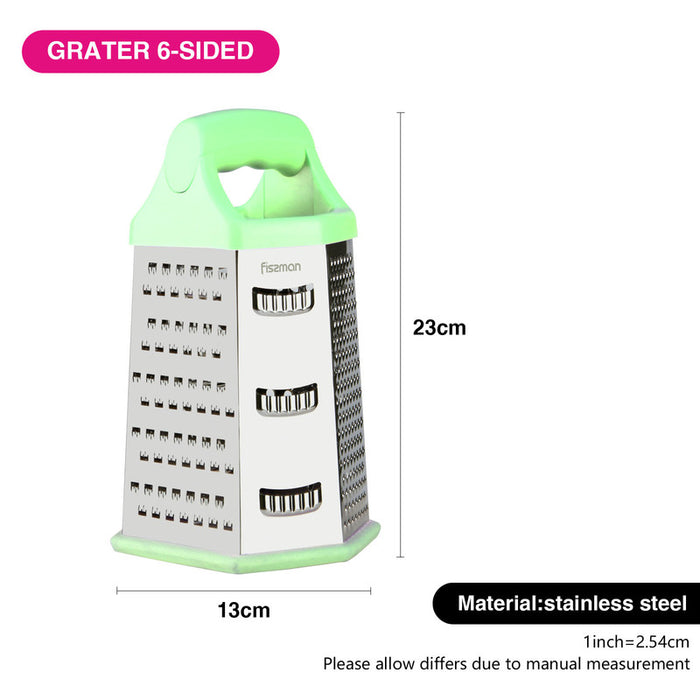 Vegetable And Chesse Grater Six-Sided 24cm Green