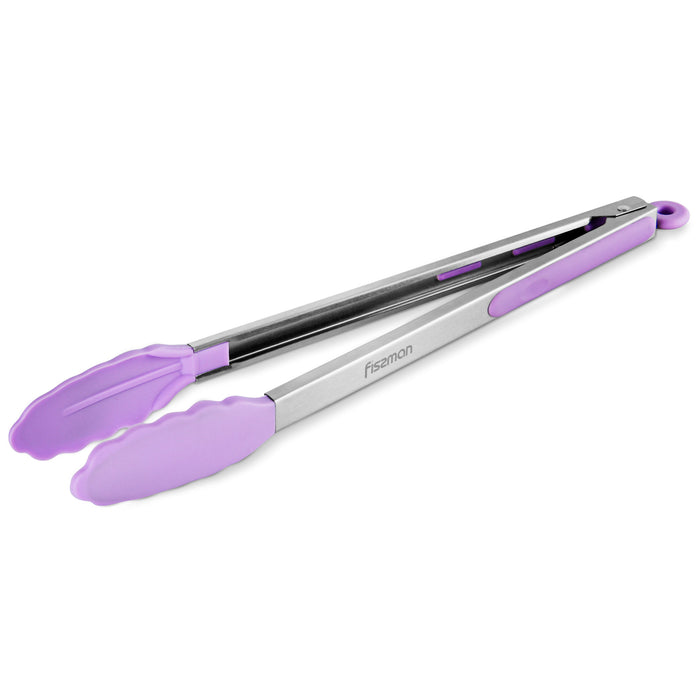 Kitchen Tongs 36cm Stainless steel And Silicone Purple