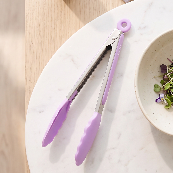 Fissman Kitchen Tong Silicone/Stainless Steel 23cm Purple