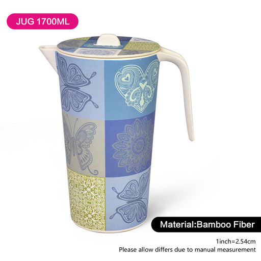 Bamboo Fibre Pitcher Jug BUTTERFLY Design 1700ml