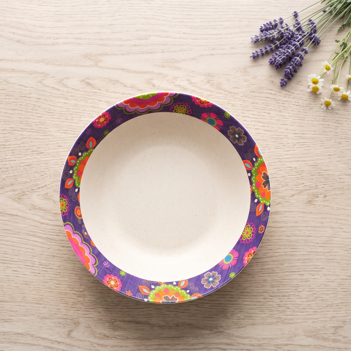 Bamboo Fibre Deep Plate PURPUR 22x4.4cm