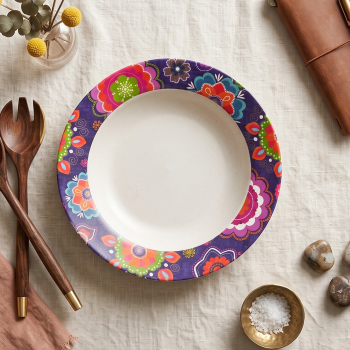 Bamboo Fibre Deep Plate PURPUR 23cm