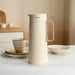 Vacuum Insulated Jug 1000mL, Insulated Flask, Modern Dallah, Plastic Body Case With  Glass Liner WHITE