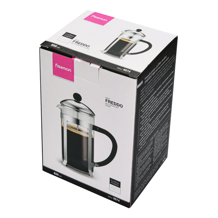 French Press Coffee Maker 800ml Borosilicate Glass Freddo Series