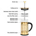 French Press Coffee Maker Borosilicate Glass 600ml Amado Series