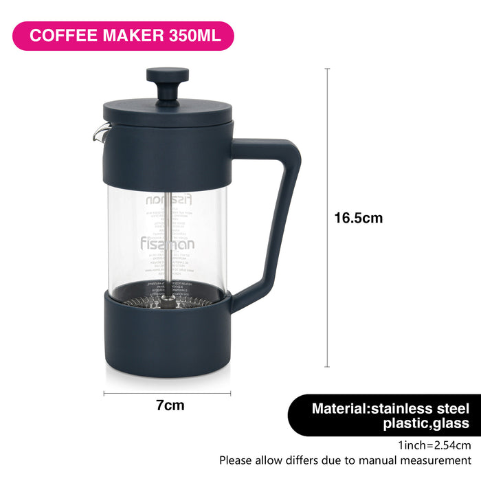 French Press Coffee Maker Flat White 350ml (Borosilicate Glass)