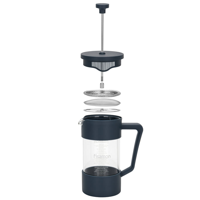 French Press Coffee Maker Flat White 350ml (Borosilicate Glass)