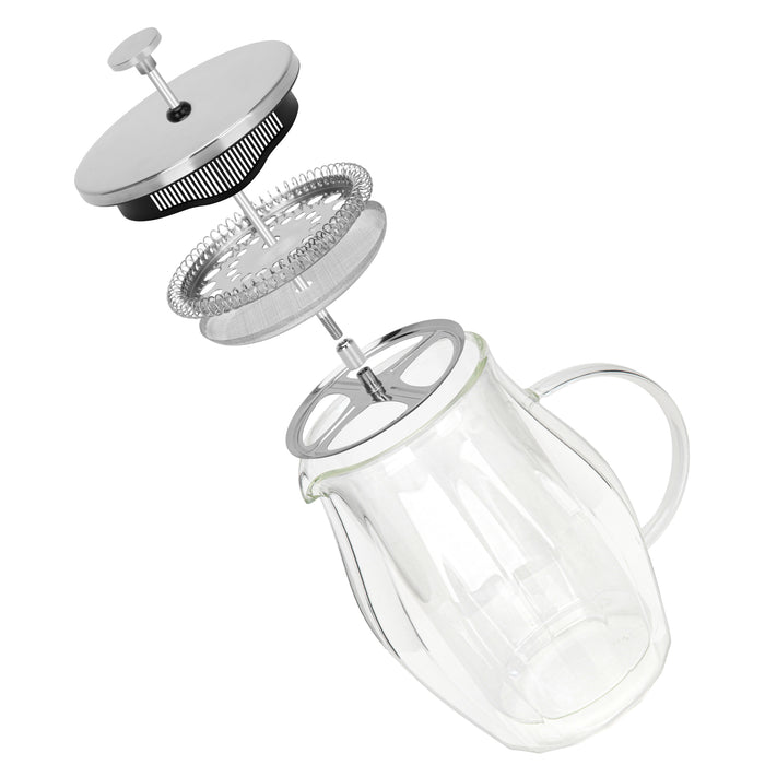 French Press Coffee Maker Double Wall Borosilicate Glass 600ml