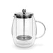 French Press Coffee Maker Double Wall Borosilicate Glass 600ml