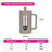 French Press Coffee and Tea Maker 600mL, Heat Resistant Borosilicate Glass Stainless Steel