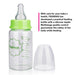 Green Feeding bottle 120 ml (borosilicate glass)