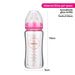 Pink Feeding bottle with wide neck 260 ml (borosilicate glass)