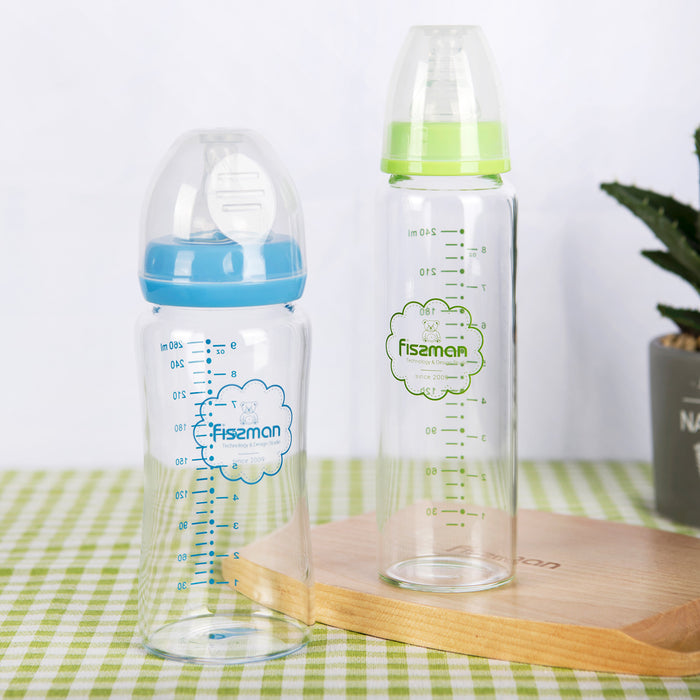 Borosilicate Glass Feeding Bottle with Wide Neck 260ml