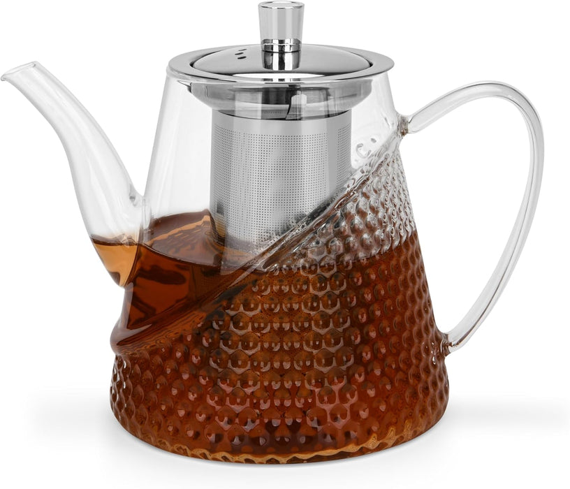 Tea Pot 1000ml with Stainless Steel Filter Borosilicate Glass