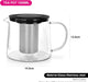 Tea Pot 1500ml with Stainless Steel Filter Borosilicate Glass