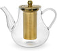 Tea Pot 1200ml with Stainless Steel Filter Borosilicate Glass