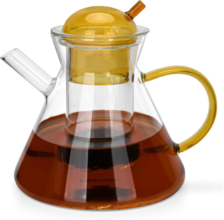 Tea Pot 950ml with Stainless Steel Filter Borosilicate Glass