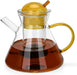 Tea Pot 950ml with Stainless Steel Filter Borosilicate Glass